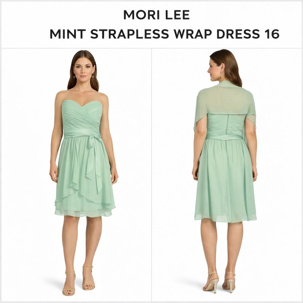 MORI LEE MINT STRAPLESS DRESS 16